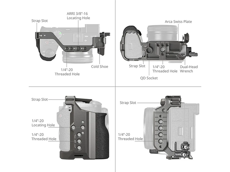 Cage SmallRig HawkLock QR para Sony a6700 3