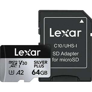 Tarjeta de Memoria Micro SD Lexar 64GB SILVER PLUS UHS-I