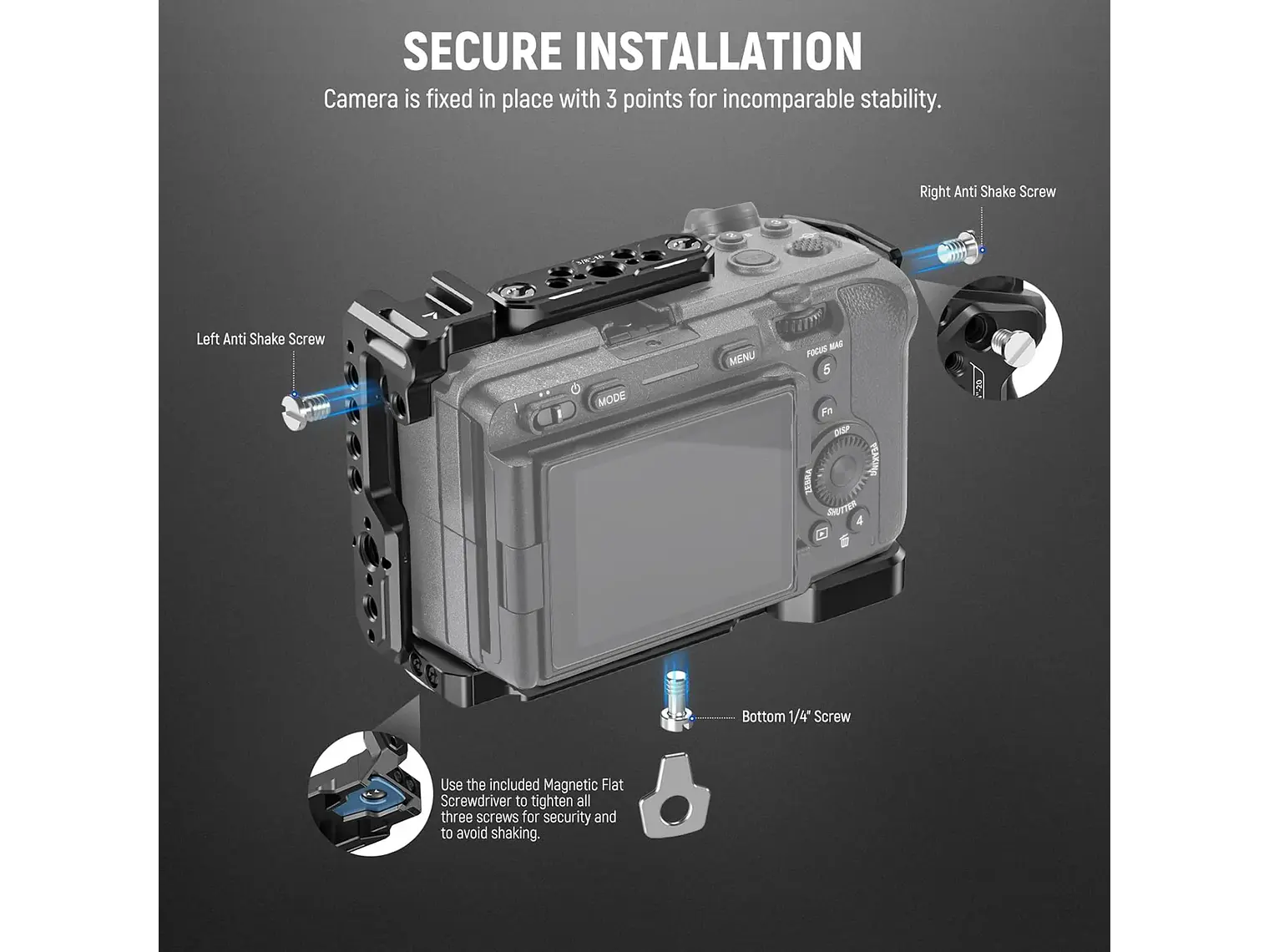 Neewer Jaula para Camara FX3/FX30 con Abrazadera 5