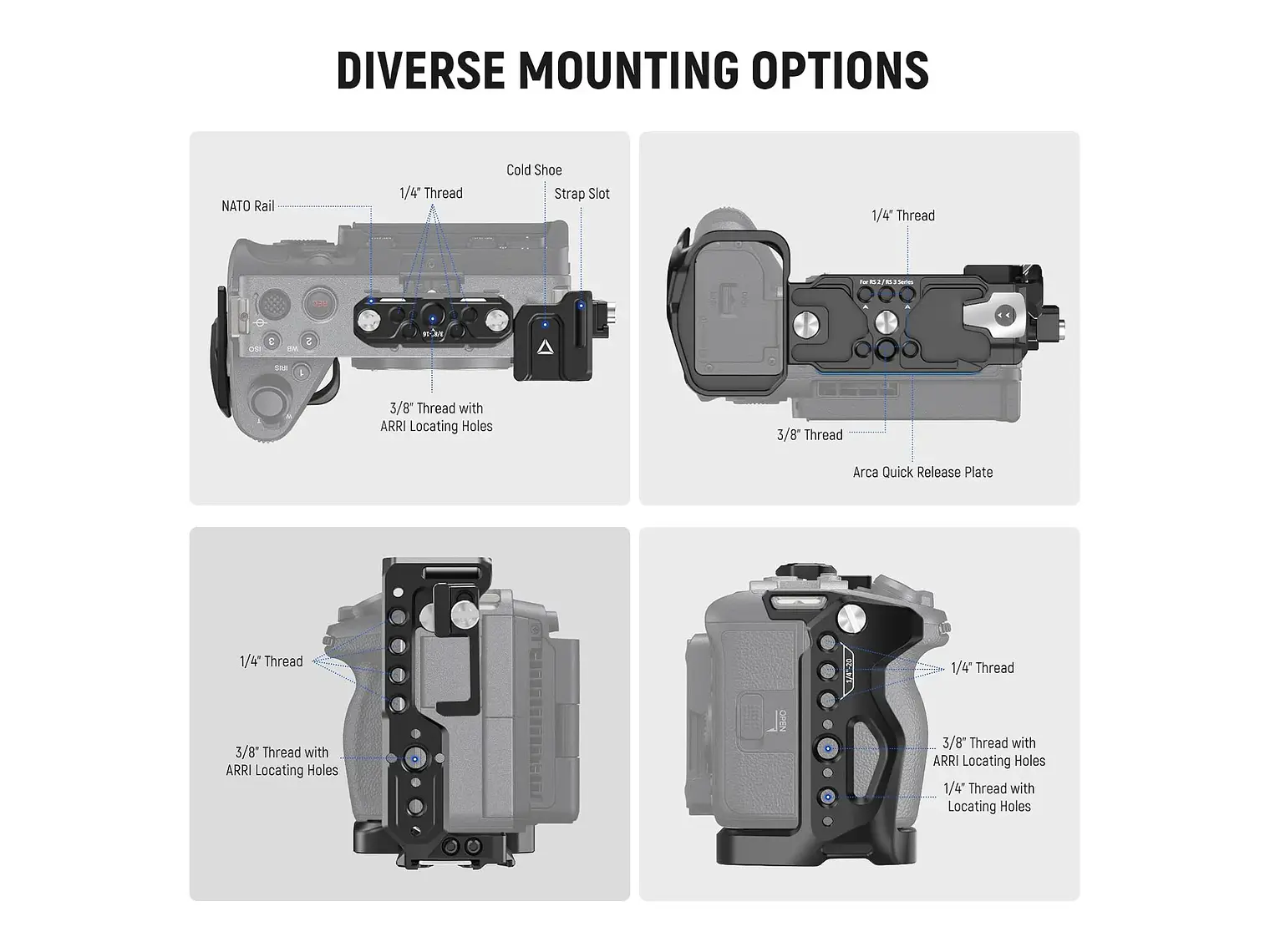 Neewer Jaula para Camara FX3/FX30 con Abrazadera 7