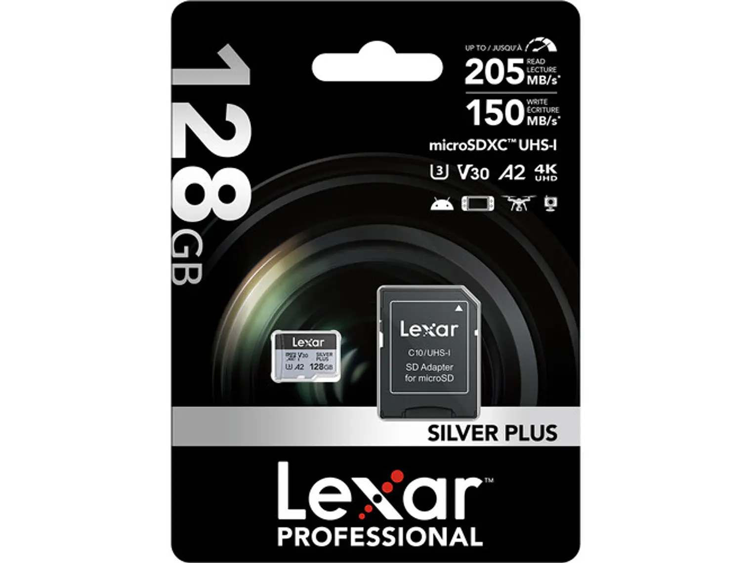 Tarjeta Memoria LEXAR 128GB MICRO SDXC UHS-I/ V30 A2 205mb/s/150mb/s 1