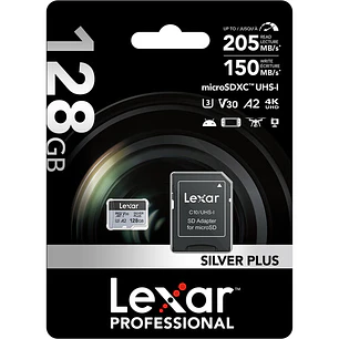 Tarjeta Memoria LEXAR 128GB MICRO SDXC UHS-I/ V30 A2 205mb/s/150mb/s