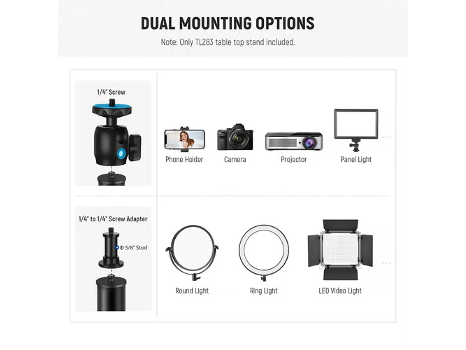 Neewer Soporte de Escritorio TL283 para Cámara 5