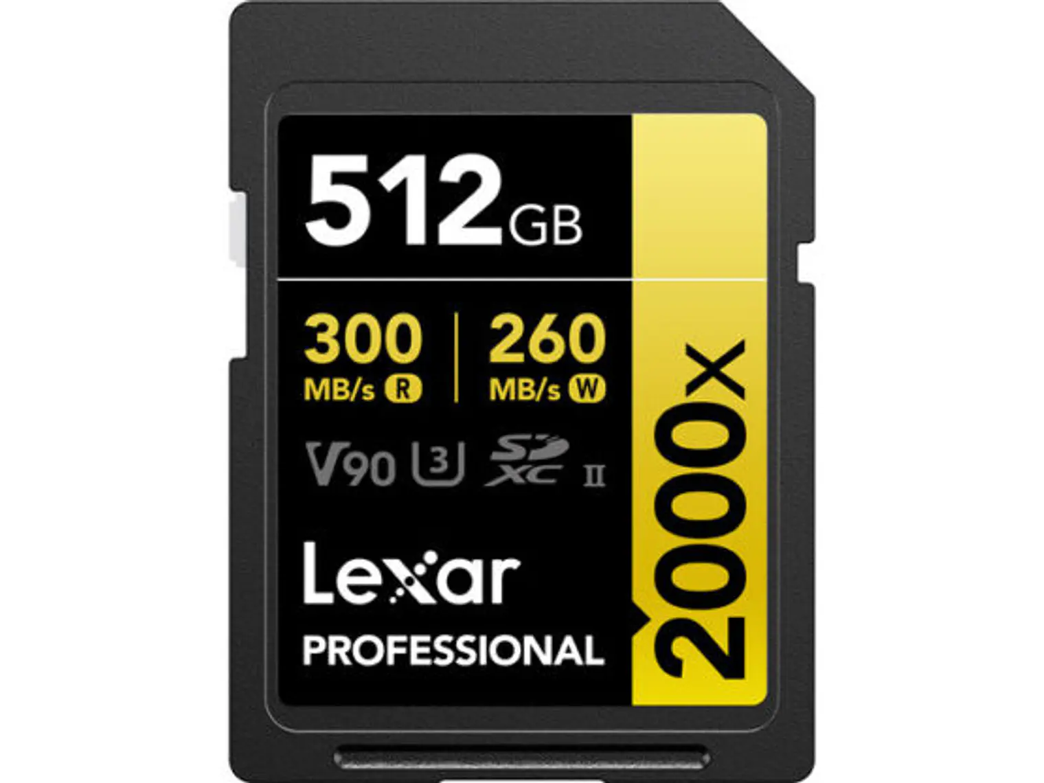 Tarjeta de memoria LEXAR 512GB 2000x SDXC UHS-II 300/260mbs V90 8K 1