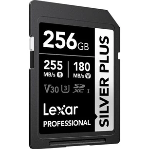 Lexar 256GB Silver plus SDXC UHS-I V30 255/180mb