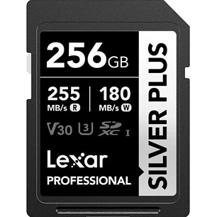 Lexar 256GB Silver plus SDXC UHS-I V30 255/180mb