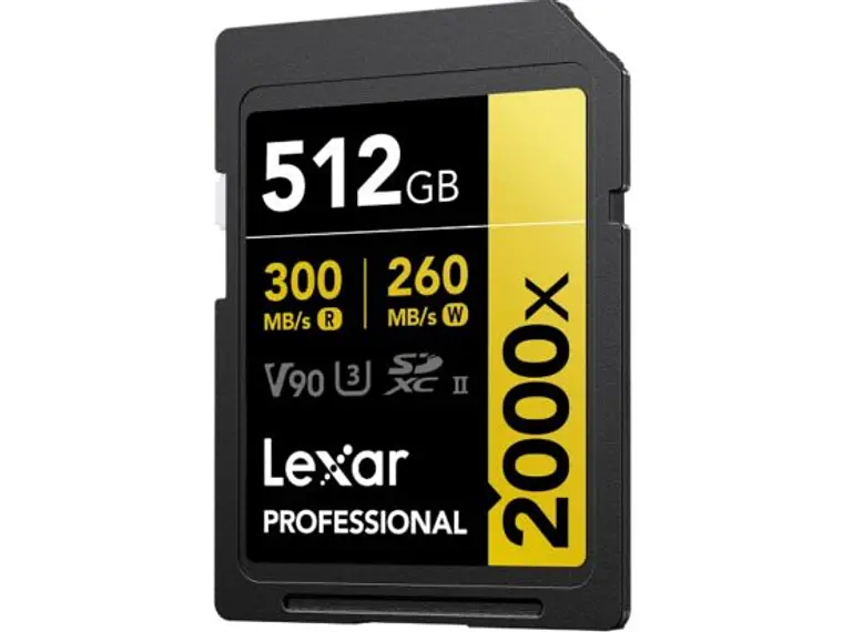 Lexar Tarjeta Memoria 512GB 2000X SDXC UHS-II 300/260MB/s V90 4K GOLD 1