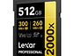 Lexar Tarjeta Memoria 512GB 2000X SDXC UHS-II 300/260MB/s V90 4K GOLD - Miniatura 1