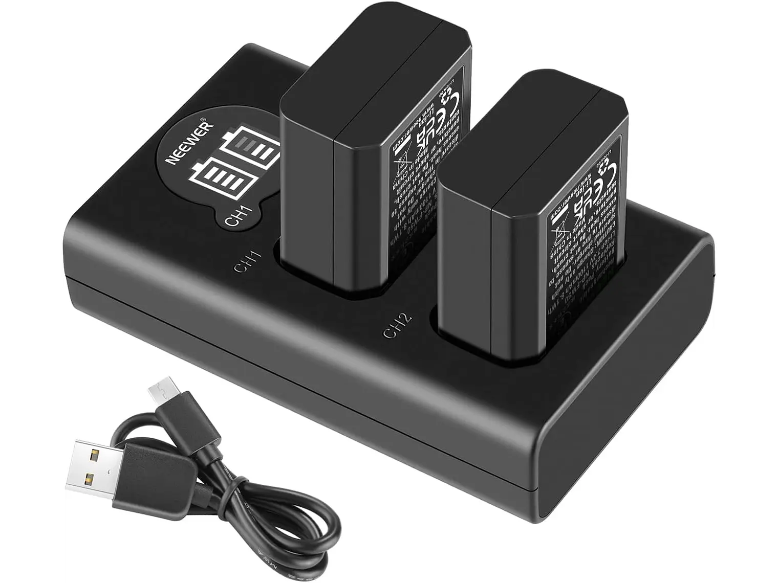 Kit Cargador Dual y Baterías Neewer NP-FW50  1