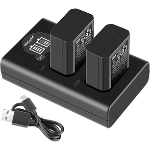 Kit Cargador Dual y Baterías Neewer NP-FW50 