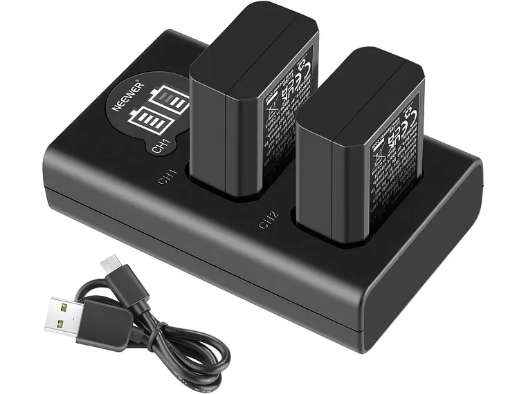 Kit Cargador Dual y Baterías Neewer NP-FW50  1