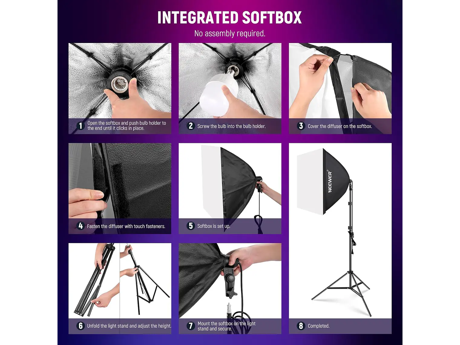 Neewer Kit Softbox LED RGB 24W NK800 6