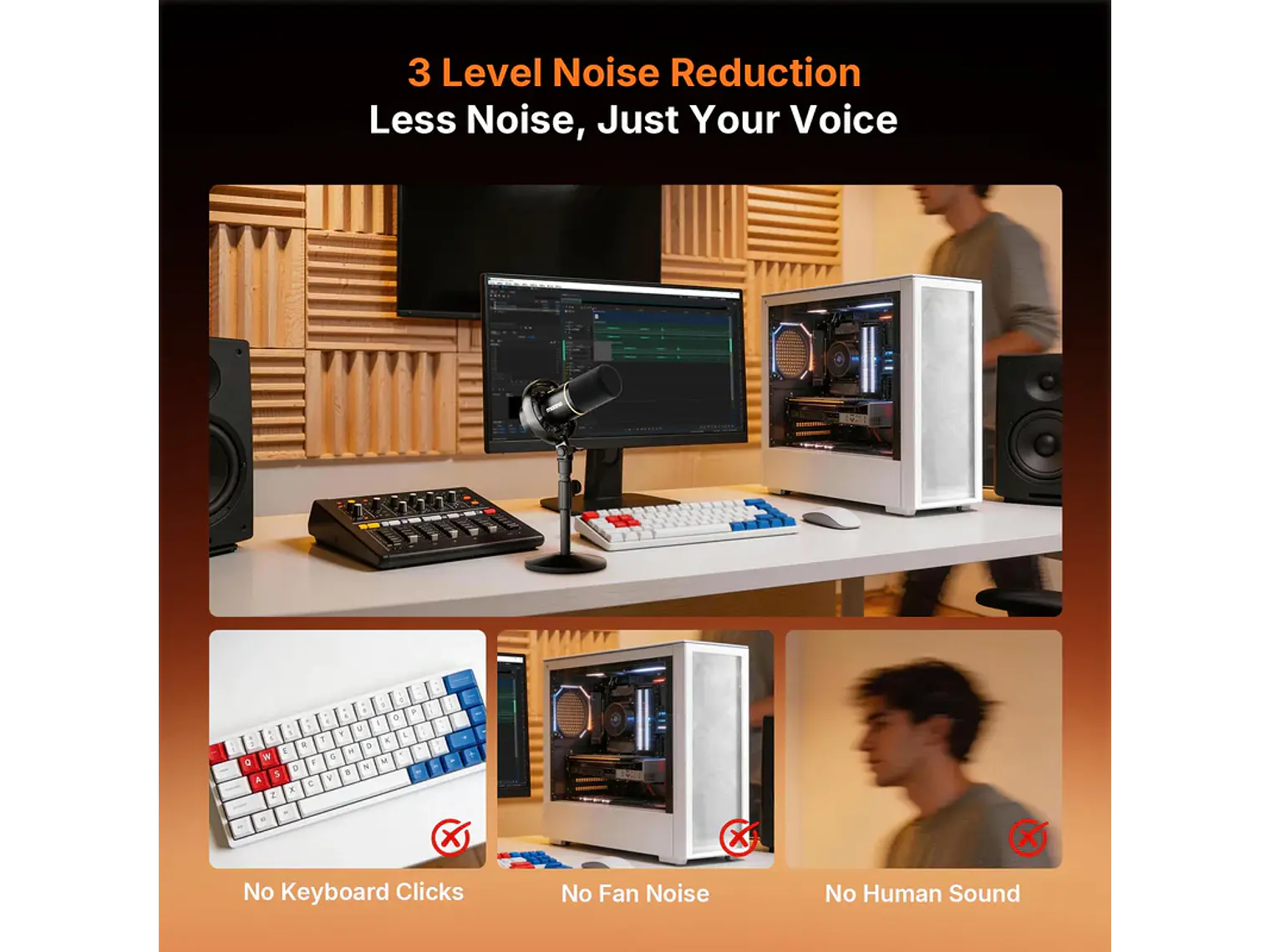 Maono Microfono Dinamico PD200WT XLR USB 3