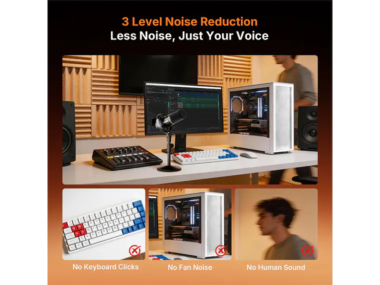 Maono Microfono Dinamico PD200WT XLR USB 3