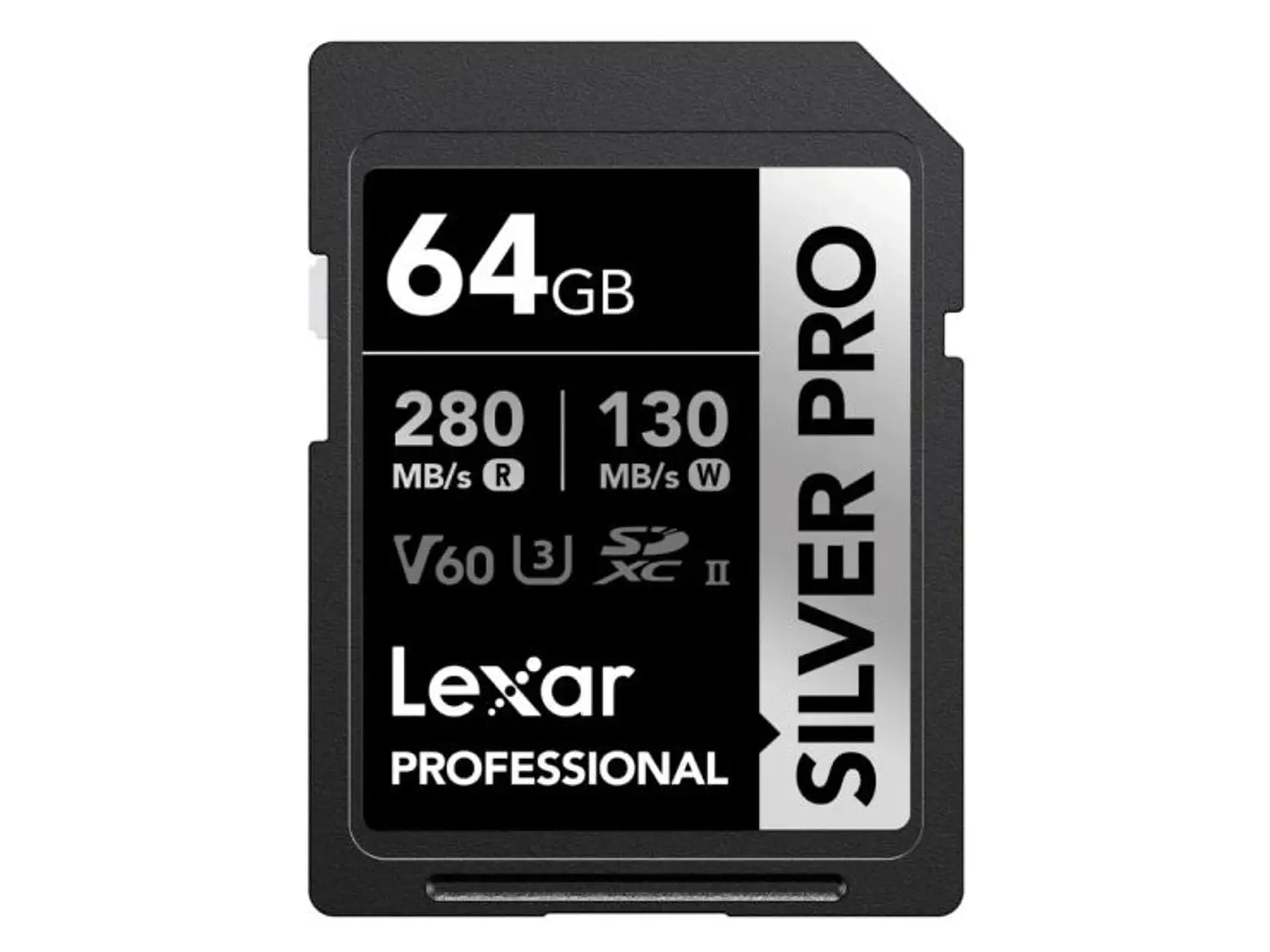 Lexar 64GB Silver Pro SDXC UHS-II V60 280/130mb 1