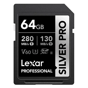 Lexar 64GB Silver Pro SDXC UHS-II V60 280/130mb