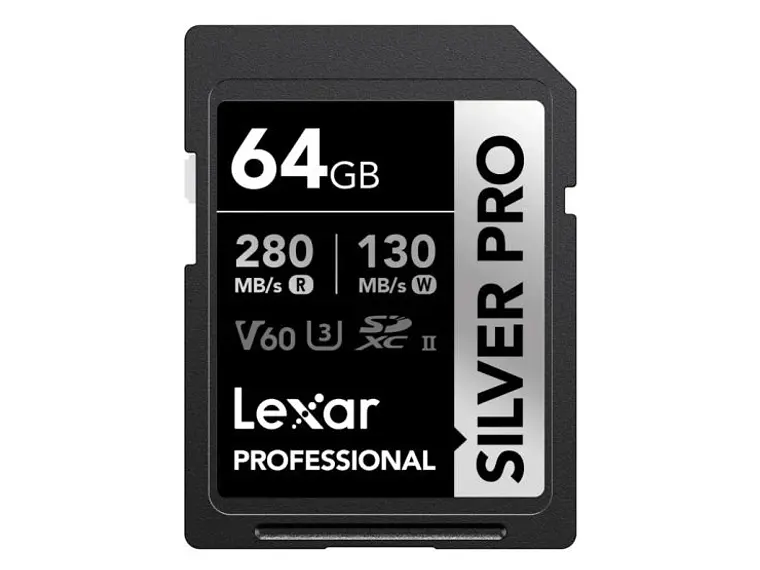 Lexar 64GB Silver Pro SDXC UHS-II V60 280/130mb 1