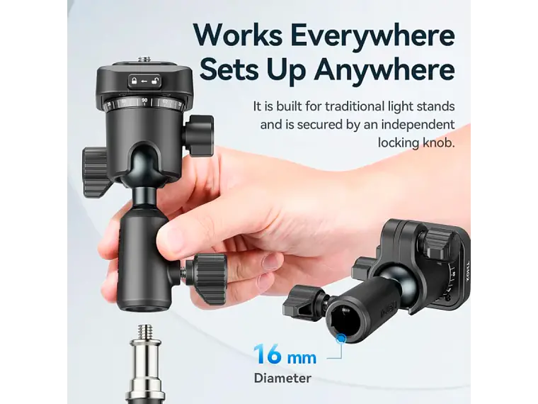 Ulanzi TH02 Cabezal de Bola Para Pie de Iluminación 360 Grados 5