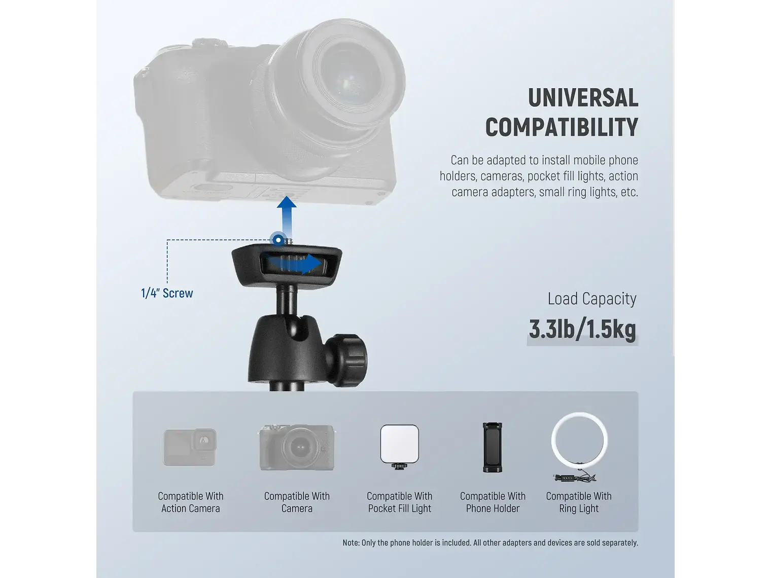 Trípode de Viaje Neewer TS05 160 cm para Teléfono y Cámara 3