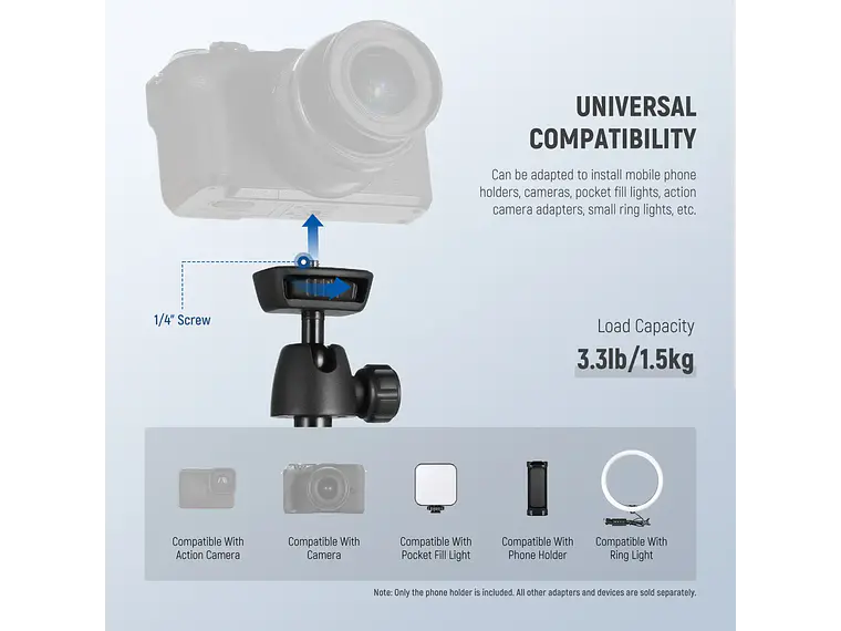 Trípode de Viaje Neewer TS05 160 cm para Teléfono y Cámara 3