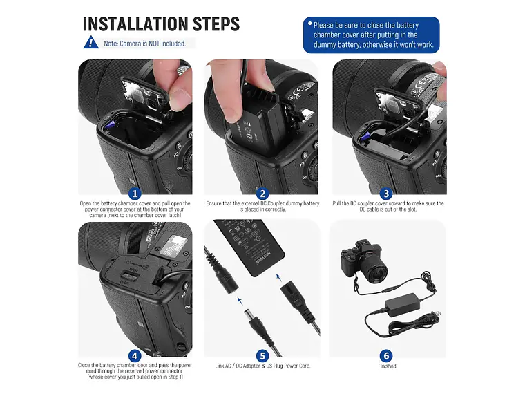 Supresor de batería para Sony NEEWER NP-FZ100 (EU) 5
