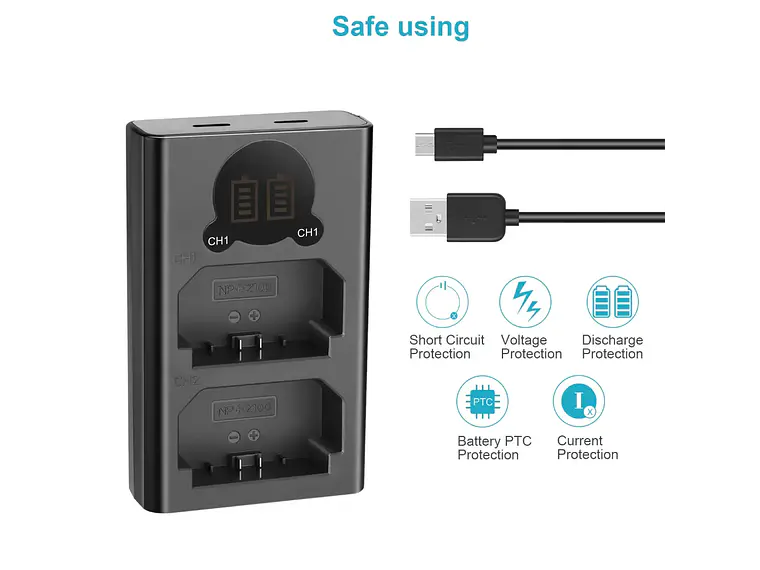 Cargador Dual USB Neewer para Baterías NP-FZ100 3