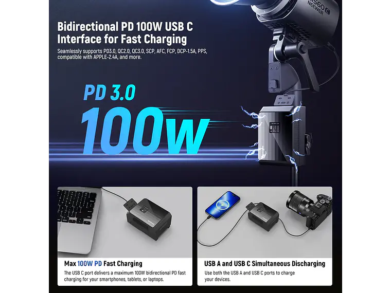 Batería Mini V-Mount Neewer PS099EP 6800mAh 99Wh 7