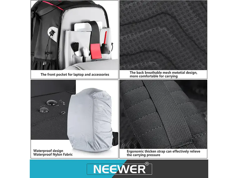 Neewer Mochila 30L Negra para Cámara y Dron 6