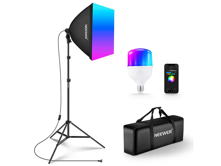 Kit de iluminación NEEWER NK800 de 60x60cm con softbox RGB 1