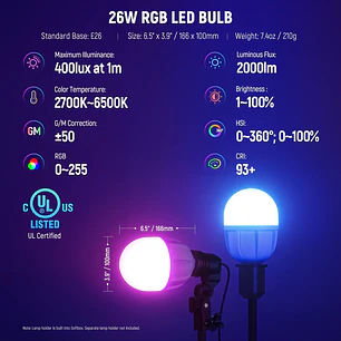 Kit de iluminación NEEWER NK800 de 60x60cm con softbox RGB