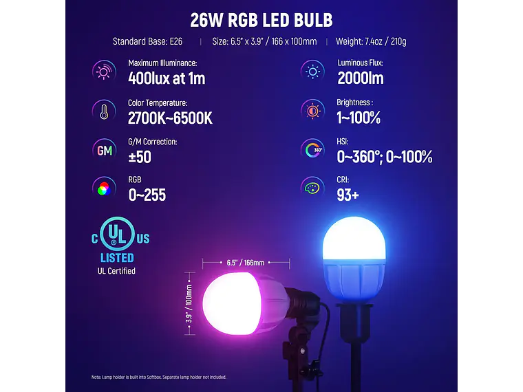 Kit de iluminación NEEWER NK800 de 60x60cm con softbox RGB 2