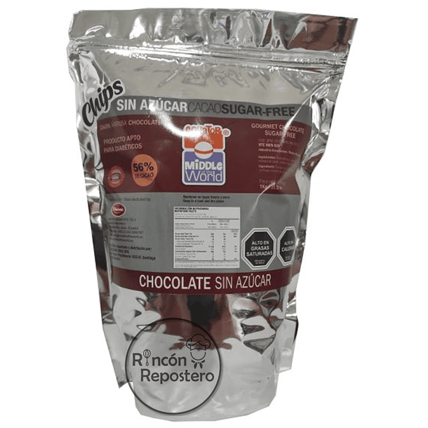 Chocolate Chocono Premium 56% Cacao Sin Azúcar chips 1[Kg] 