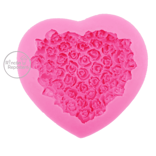 Molde silicona Corazón de Rosas