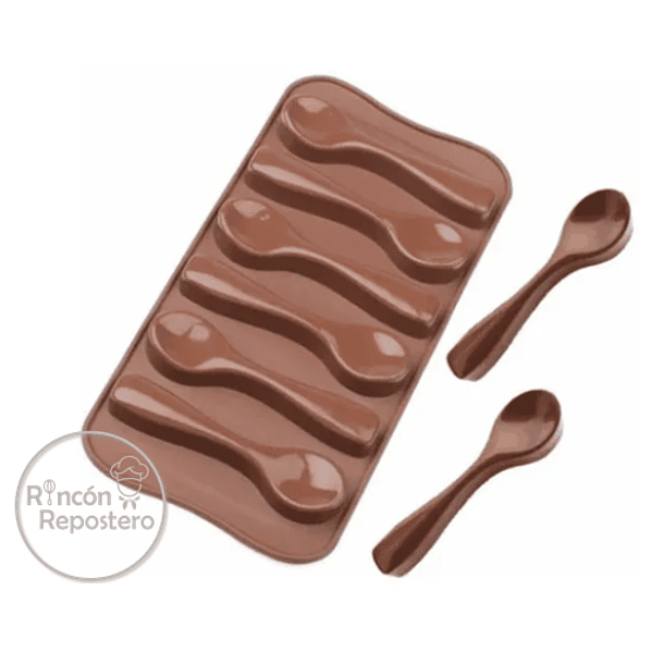 Molde Silicona Cuchara 6 cavidades 