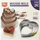 Set moldes Corazones 3 piezas grande 1