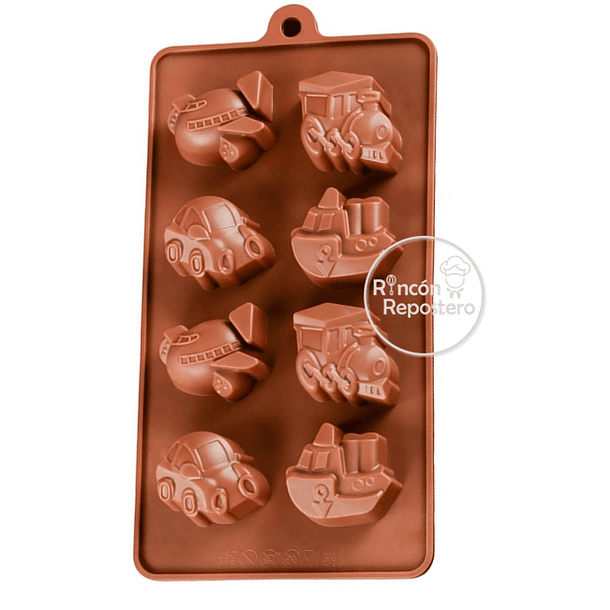 Molde silicona bombones Vehículos chocolate 
