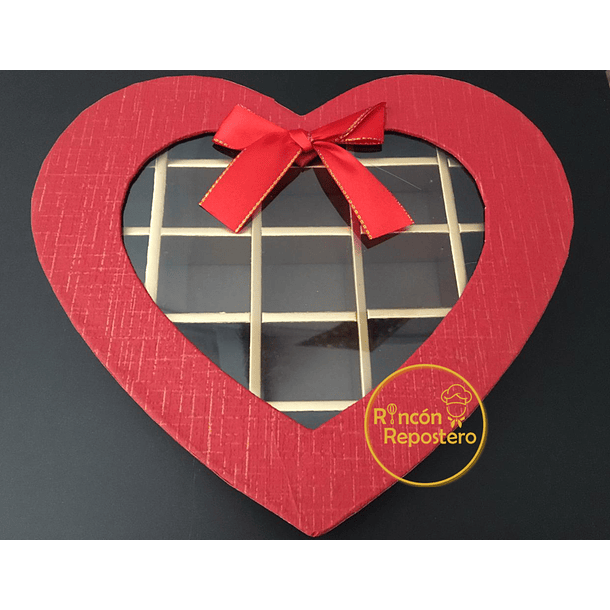 Caja para bombones con visor Corazón 25[cm] 