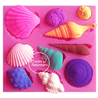 Molde de silicona Fondo Marino conchas 1