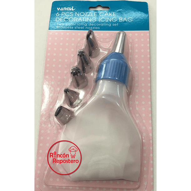 Set Manga Pastelera + 6 boquillas + acoplador 