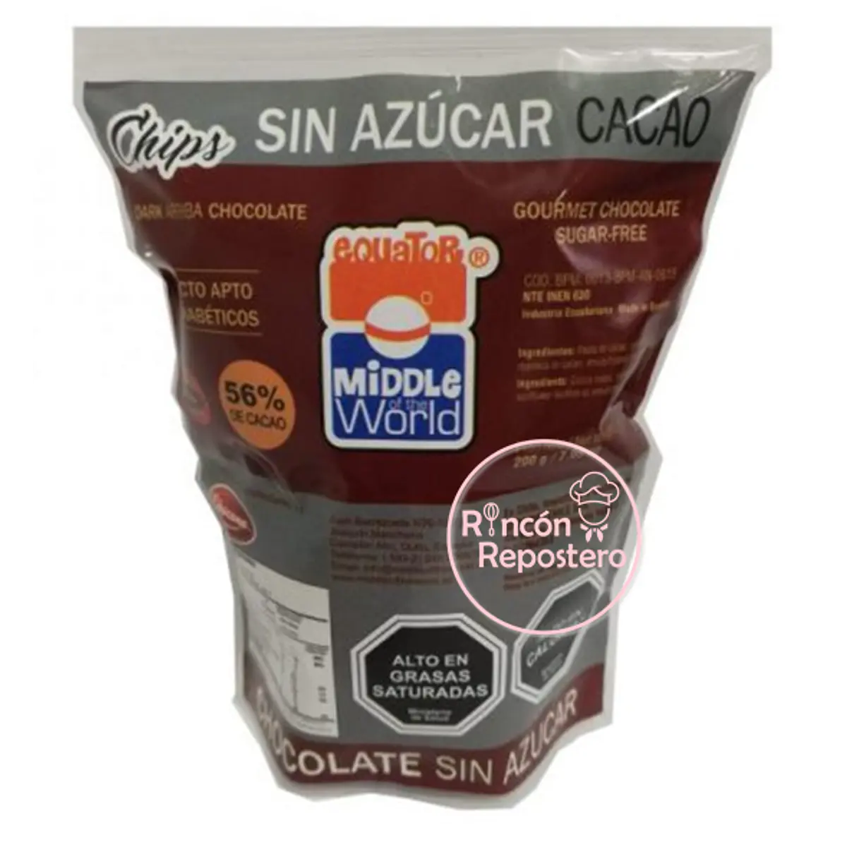 ちょこ Chocolate Chocono Premium 56% Cacao Sin Azúcar chips 200[g]