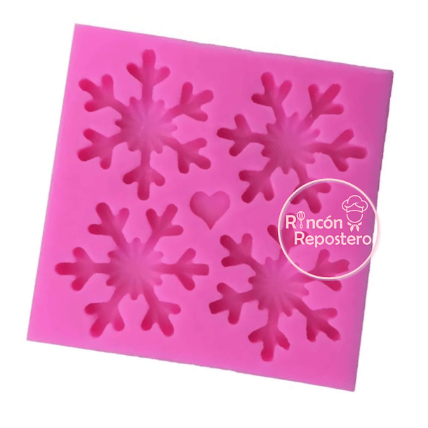 Molde de silicona Copos de Nieve fondant 