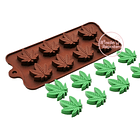 Molde de silicona 8 hojas Cannabis 1