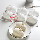 Molde Conejo 3D silicona 6 cavidades 1