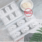 Molde Conejo 3D silicona 6 cavidades 2