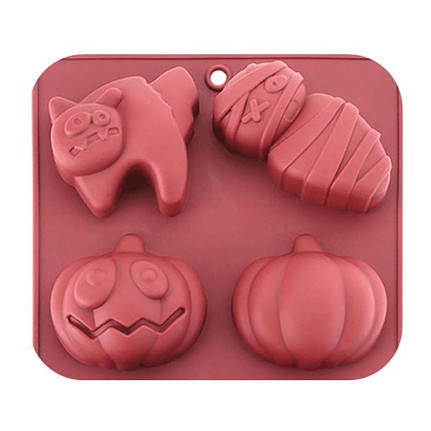 Molde silicona halloween gato asustado - momia - calabazas 