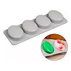 Molde silicona ovalado liso 4 cavidades 1