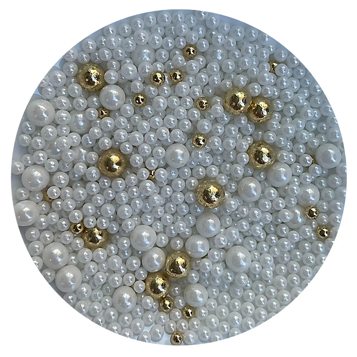 Perlas Mix blanco y dorado