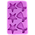Molde silicona Colas de Sirena y Estrellas de Mar 2