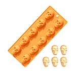 Molde silicona cráneos Halloween 10 figuras 1