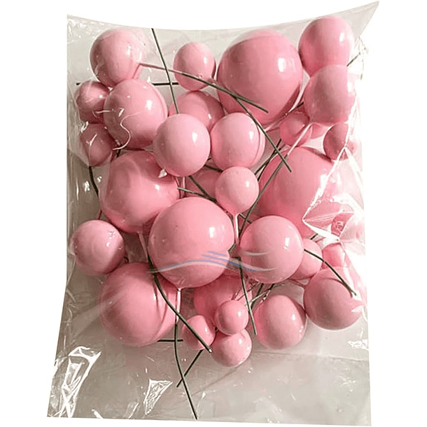 Set esferas para decoración rosados 3